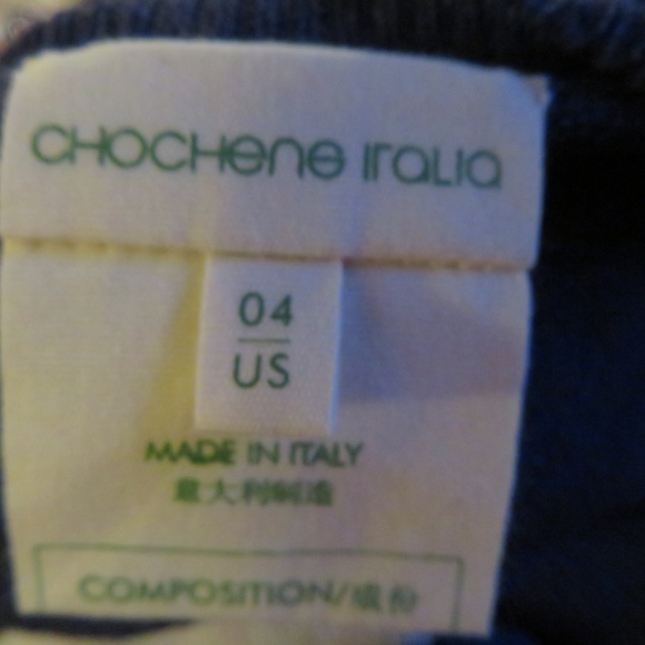 CHOCHENE ITALIA BLUE/LAV/WHT CARDIGAN SWEATER 4* - Picture 5 of 5